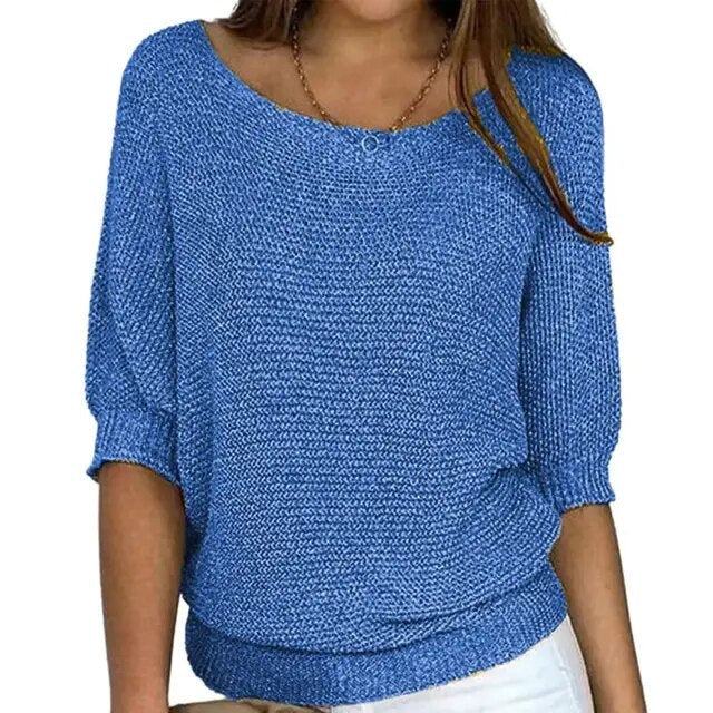 Women's Sweater | Knit V-Neck Short Sleeve