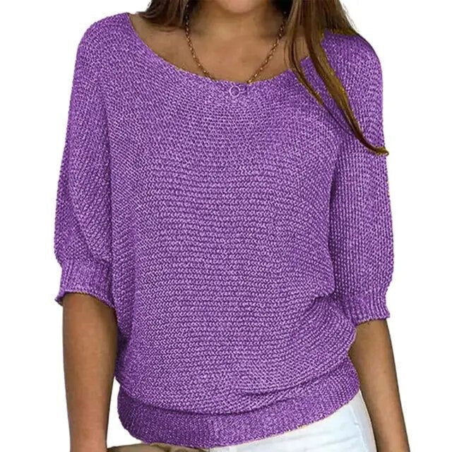 Women's Sweater | Knit V-Neck Short Sleeve