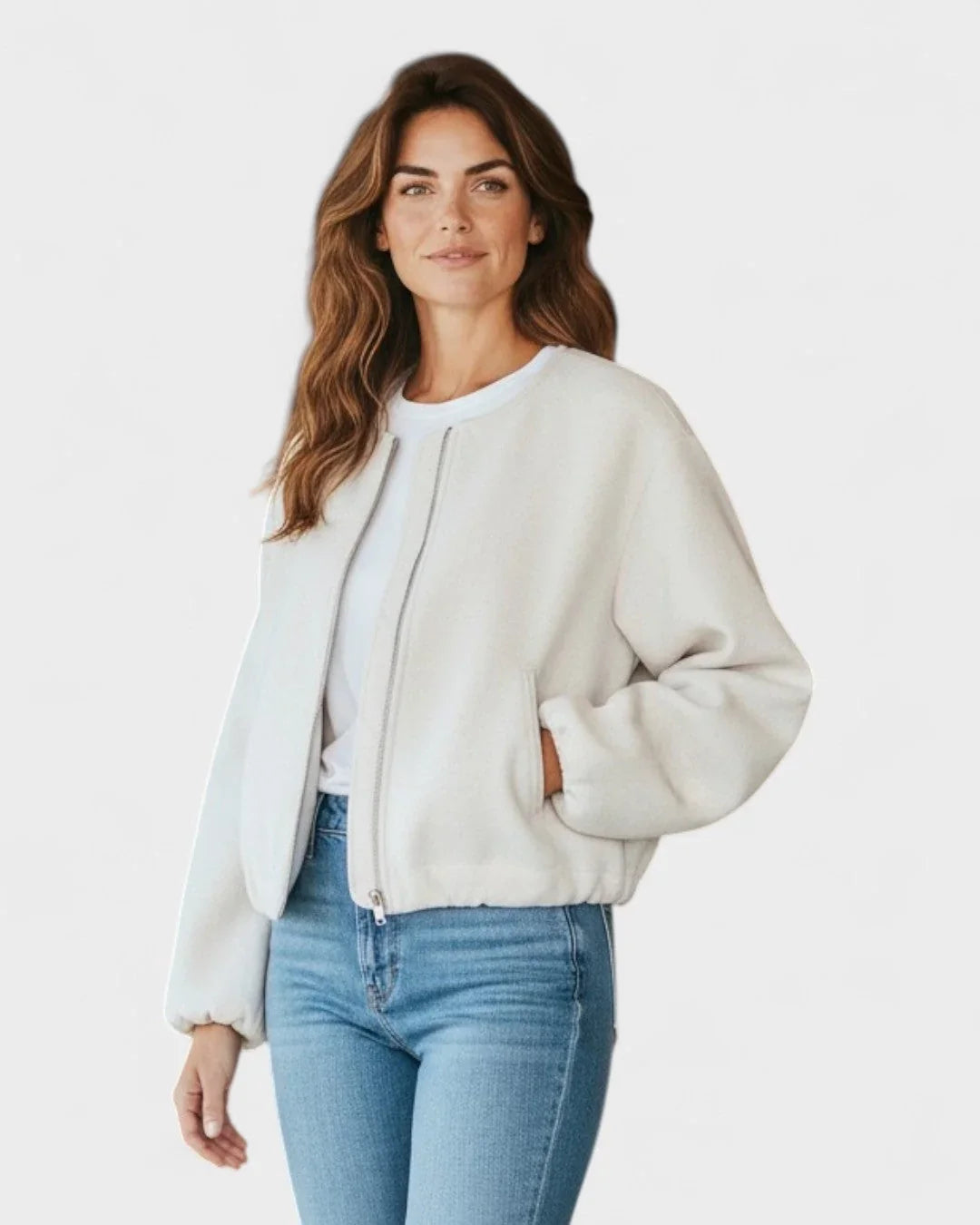 Women's Varsity Jacket | Balloon Sleeve Cropped Zip Front