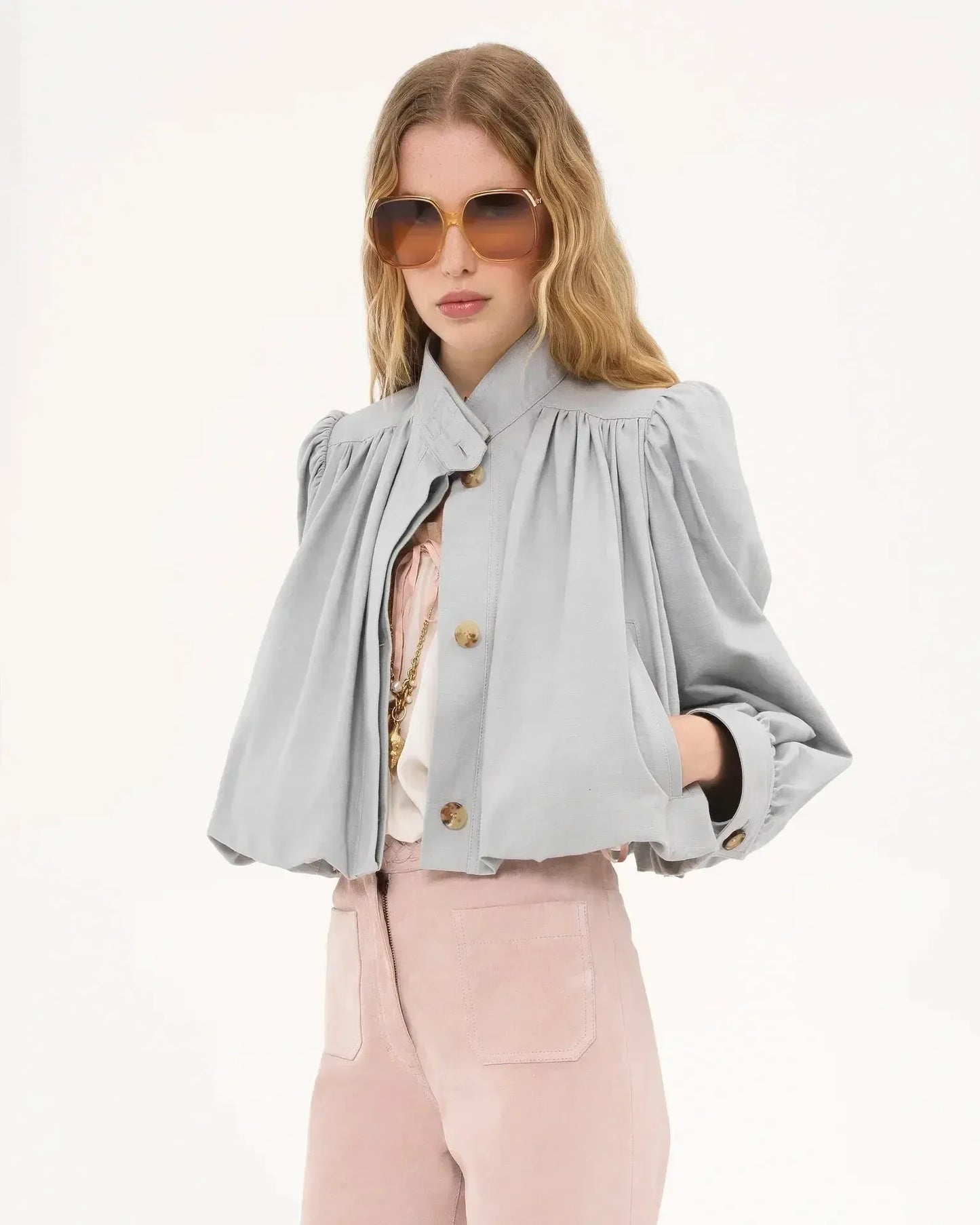 Women's Varsity Jacket | Cropped Button Front