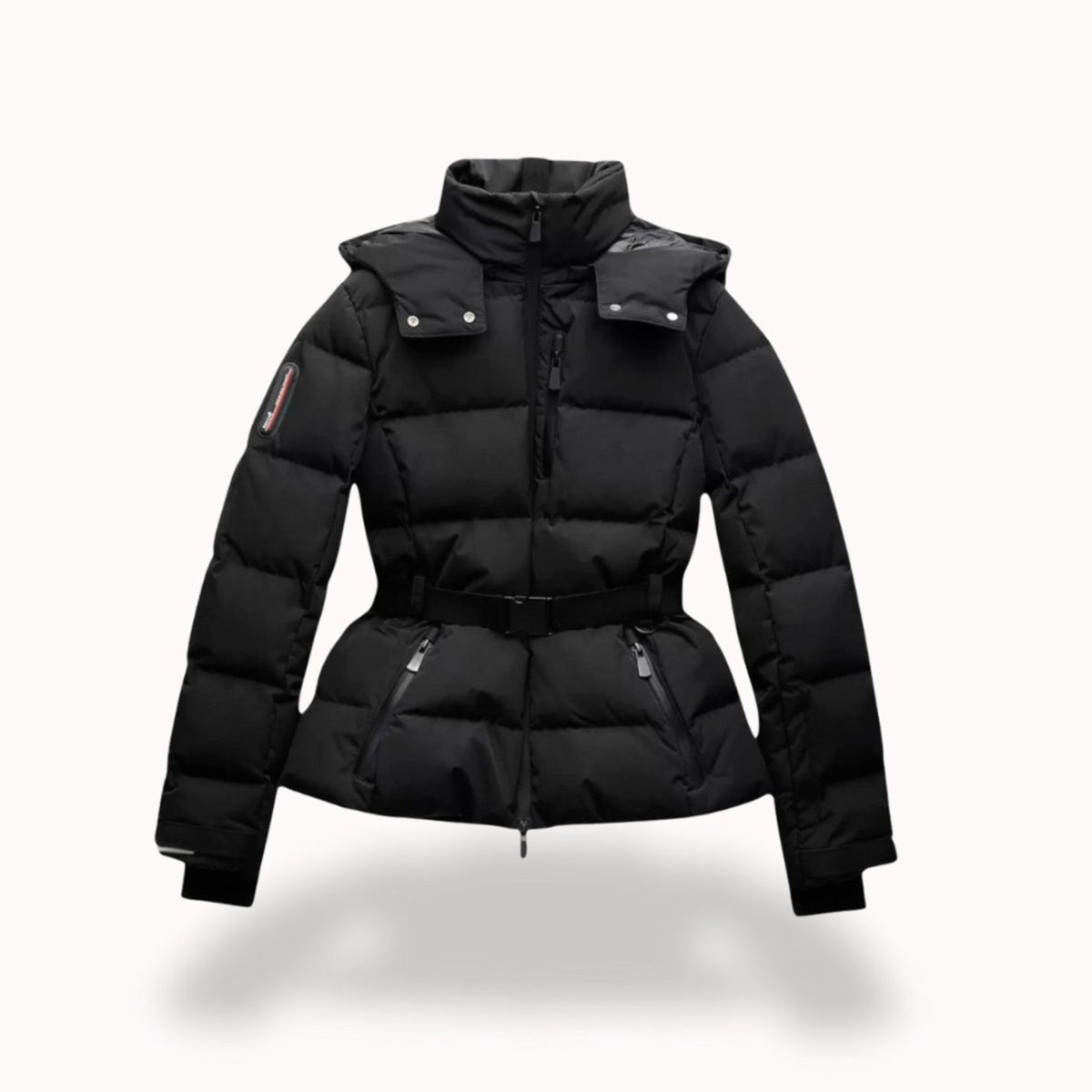 Grace | Women's Belted Quilted Puffer Jacket Hooded Zip-Pocket