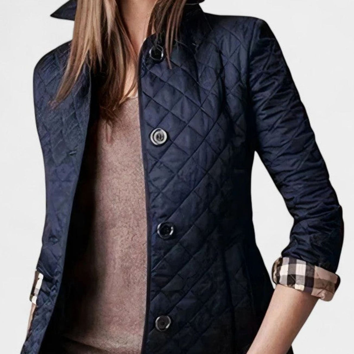 Mia | Women's Diamond-Quilted Button-Front Elegant Jacket