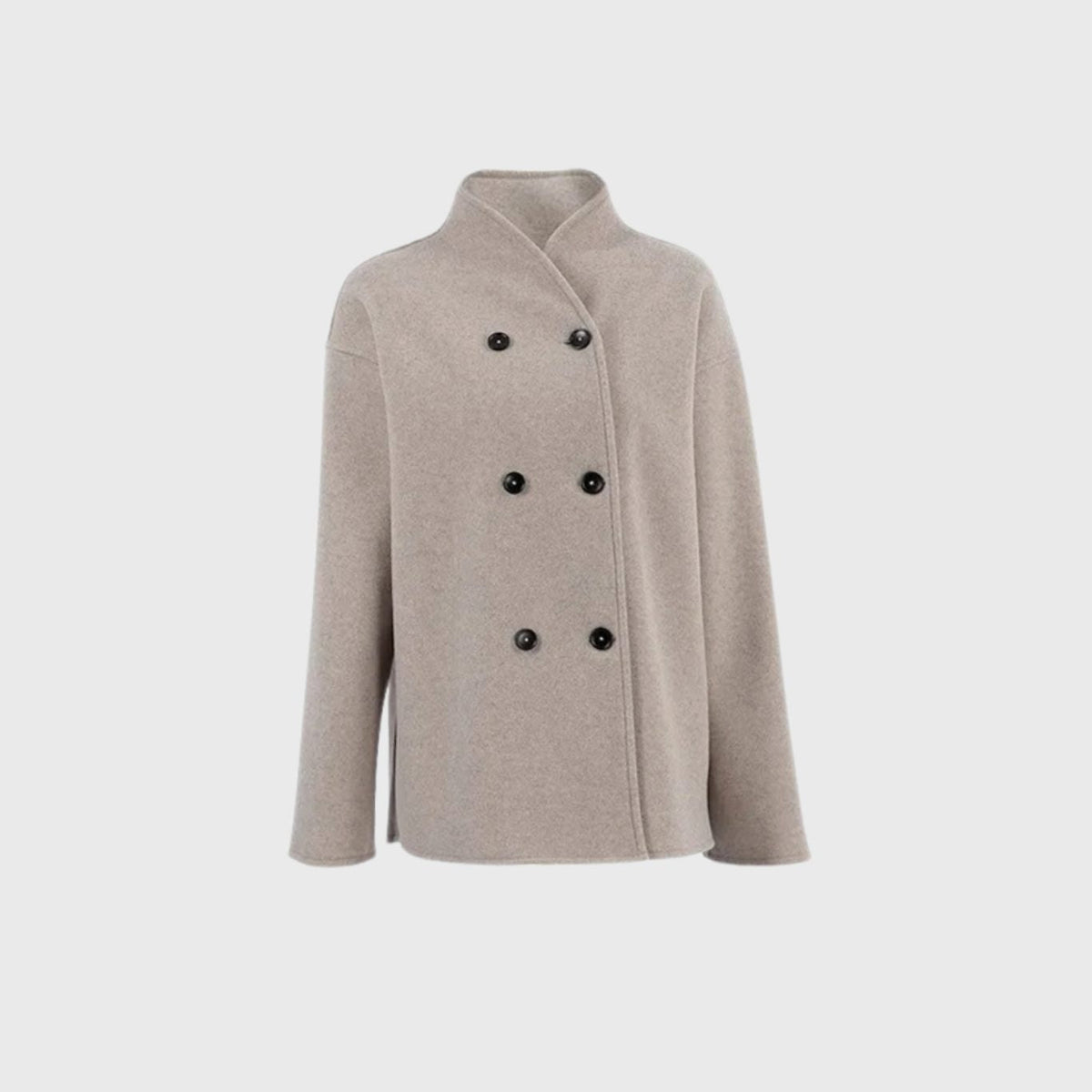 Evelyn | Women's Double-Breasted Hip-Length Wool-Look Winter Coat