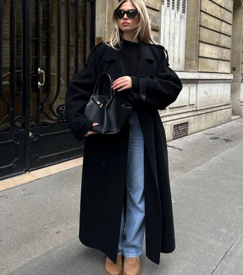 Olivia | Women's Double-Breasted Long Belted Trench Coat