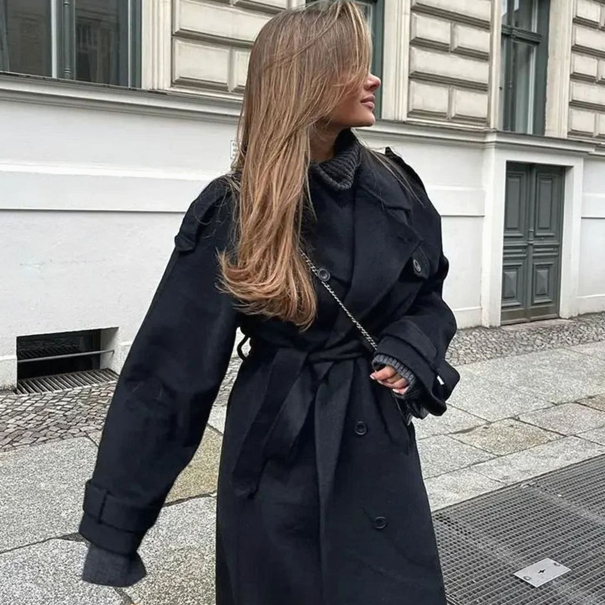 Olivia | Women's Double-Breasted Long Belted Trench Coat