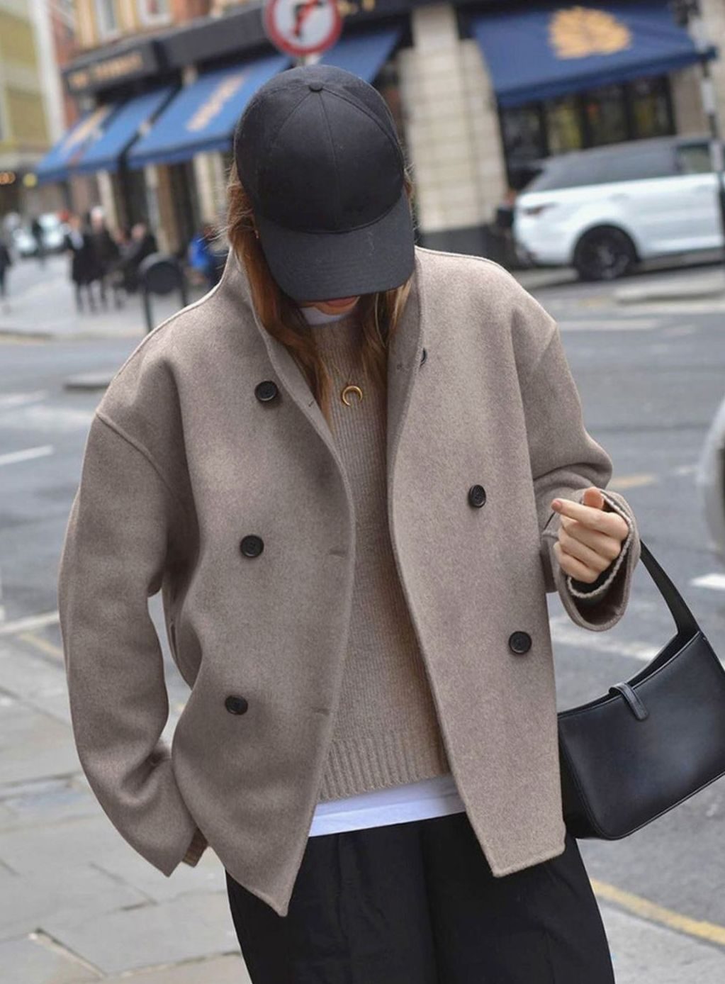 Sophia | Women's Double-Breasted Stand-Collar Wool Pea Coat