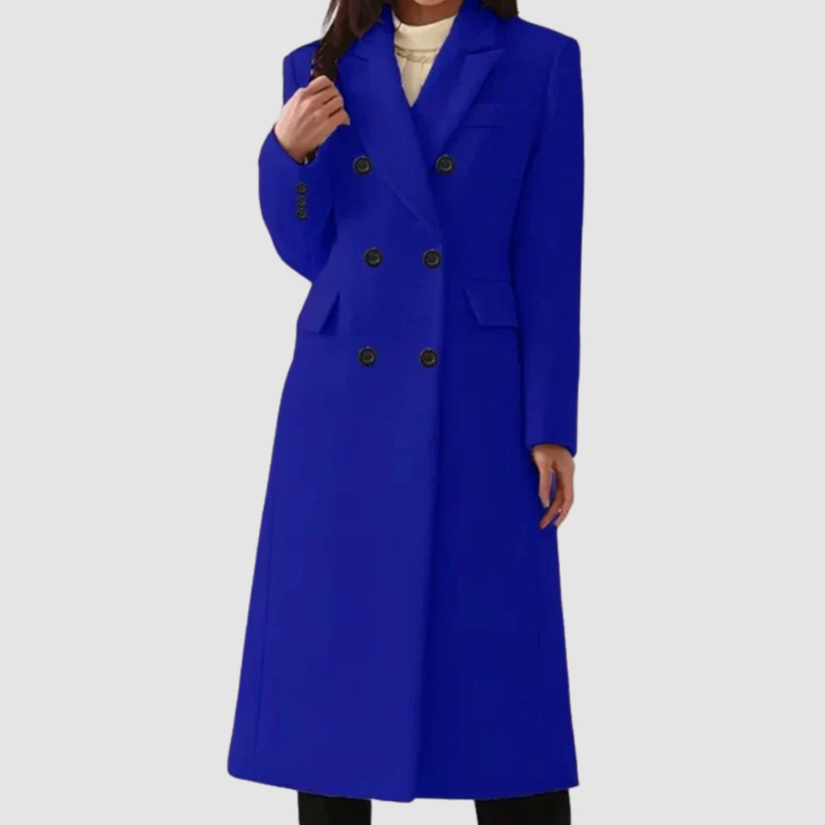 Scarlett | Women's Double-Breasted Wool Winter Coat Notch Lapel Long Tailored