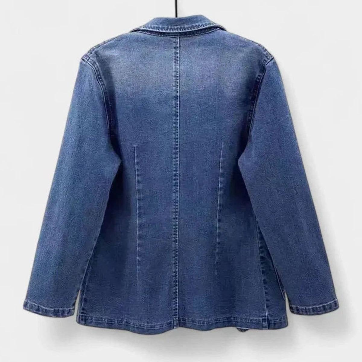 Penelope | Women's Elegant Denim Blazer Jacket Single-Button Straight Cut