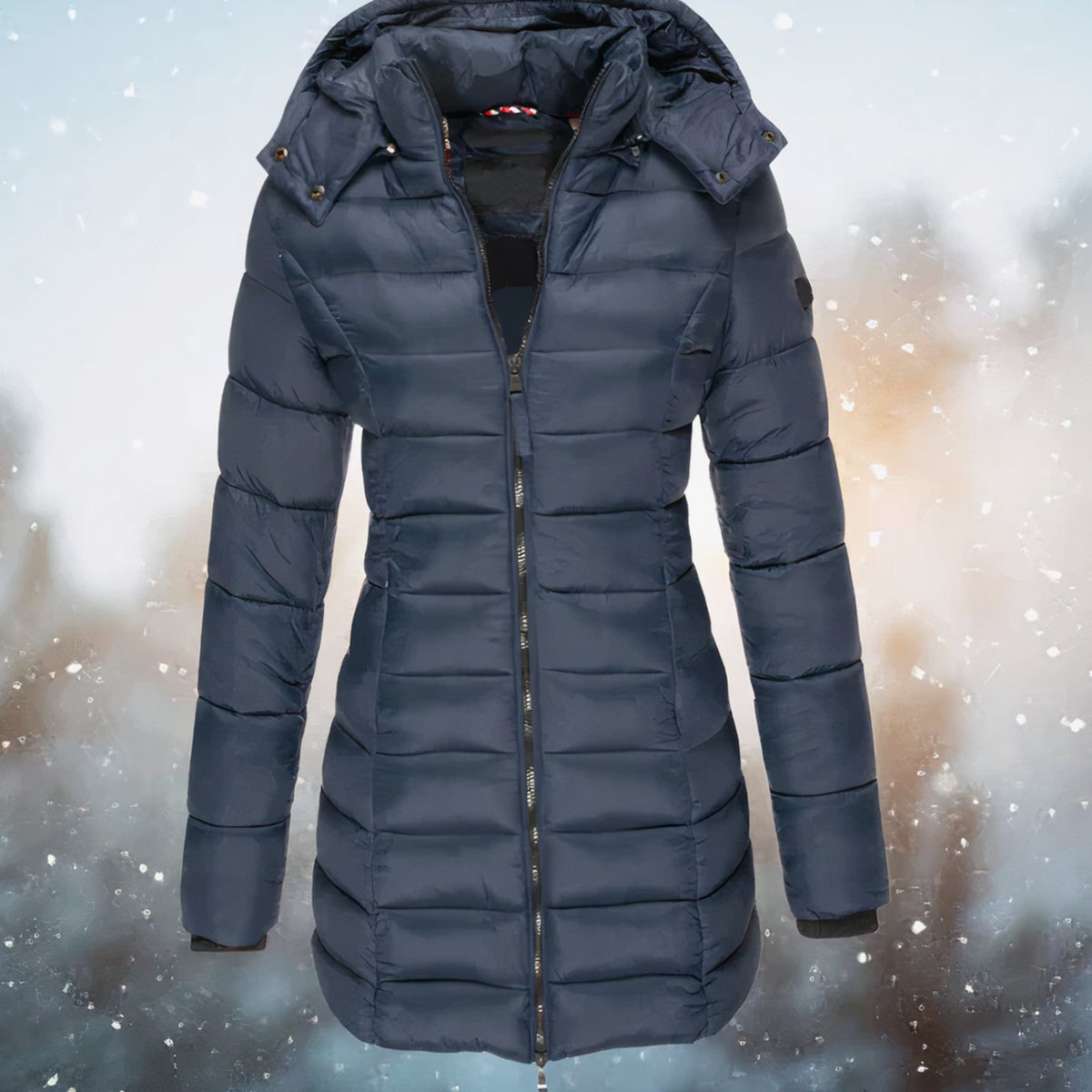 Camila | Women's Fitted Hooded Quilted Jacket Long Puffer Coat