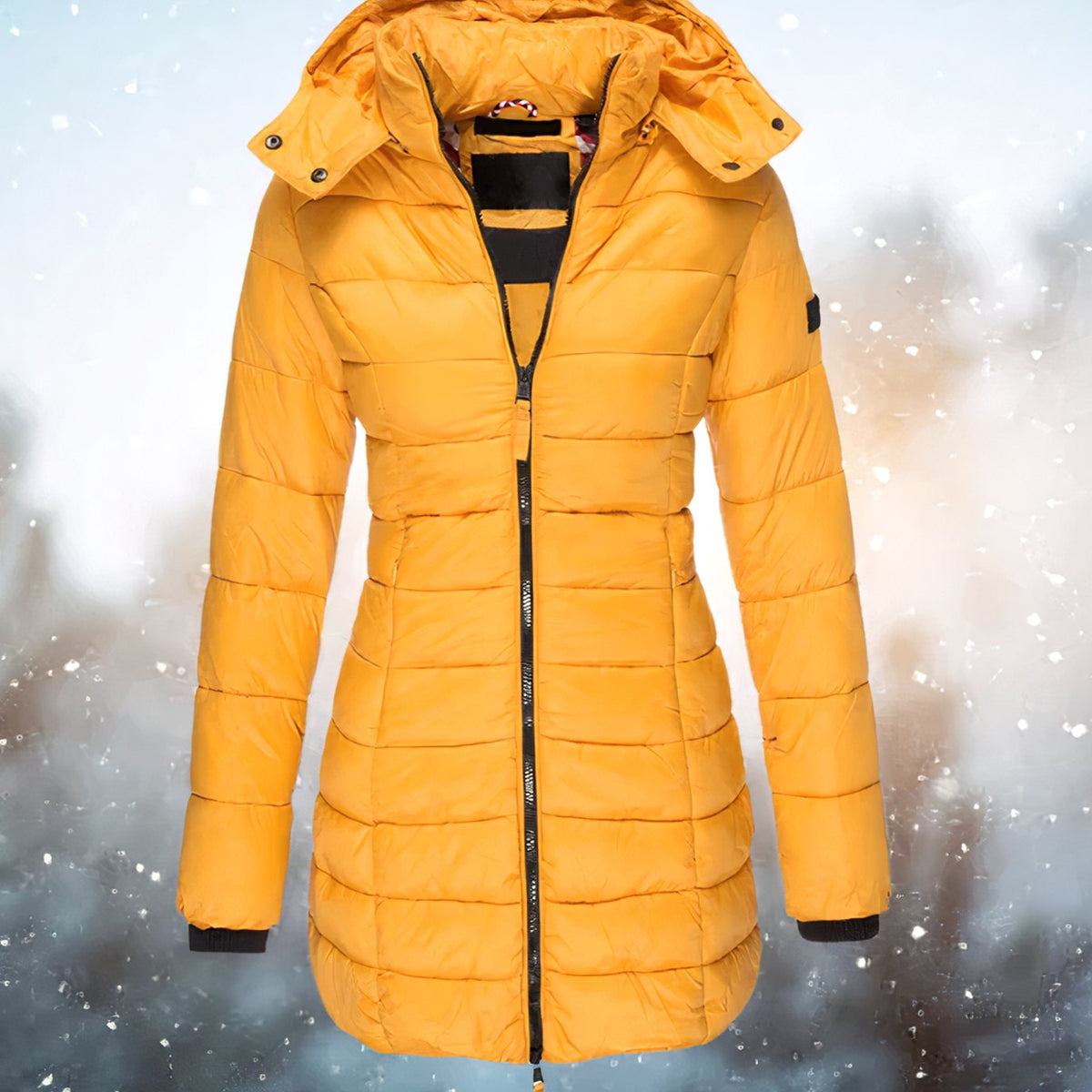 Camila | Women's Fitted Hooded Quilted Jacket Long Puffer Coat