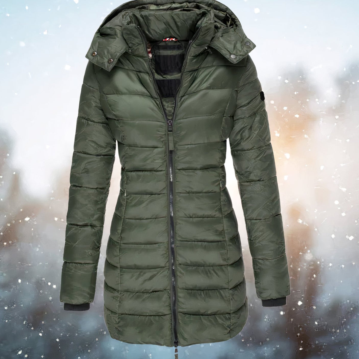 Camila | Women's Fitted Hooded Quilted Jacket Long Puffer Coat