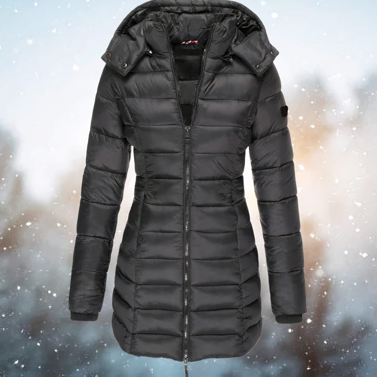 Camila | Women's Fitted Hooded Quilted Jacket Long Puffer Coat