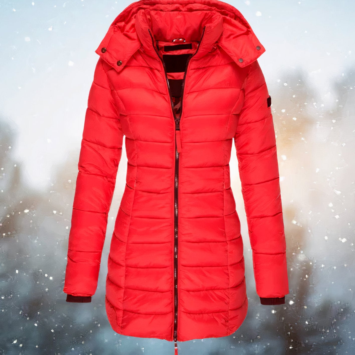 Camila | Women's Fitted Hooded Quilted Jacket Long Puffer Coat