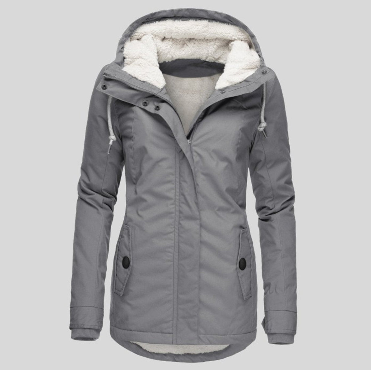 Scarlett | Women's Fleece-Lined Hooded Zip-Up Winter Parka Jacket