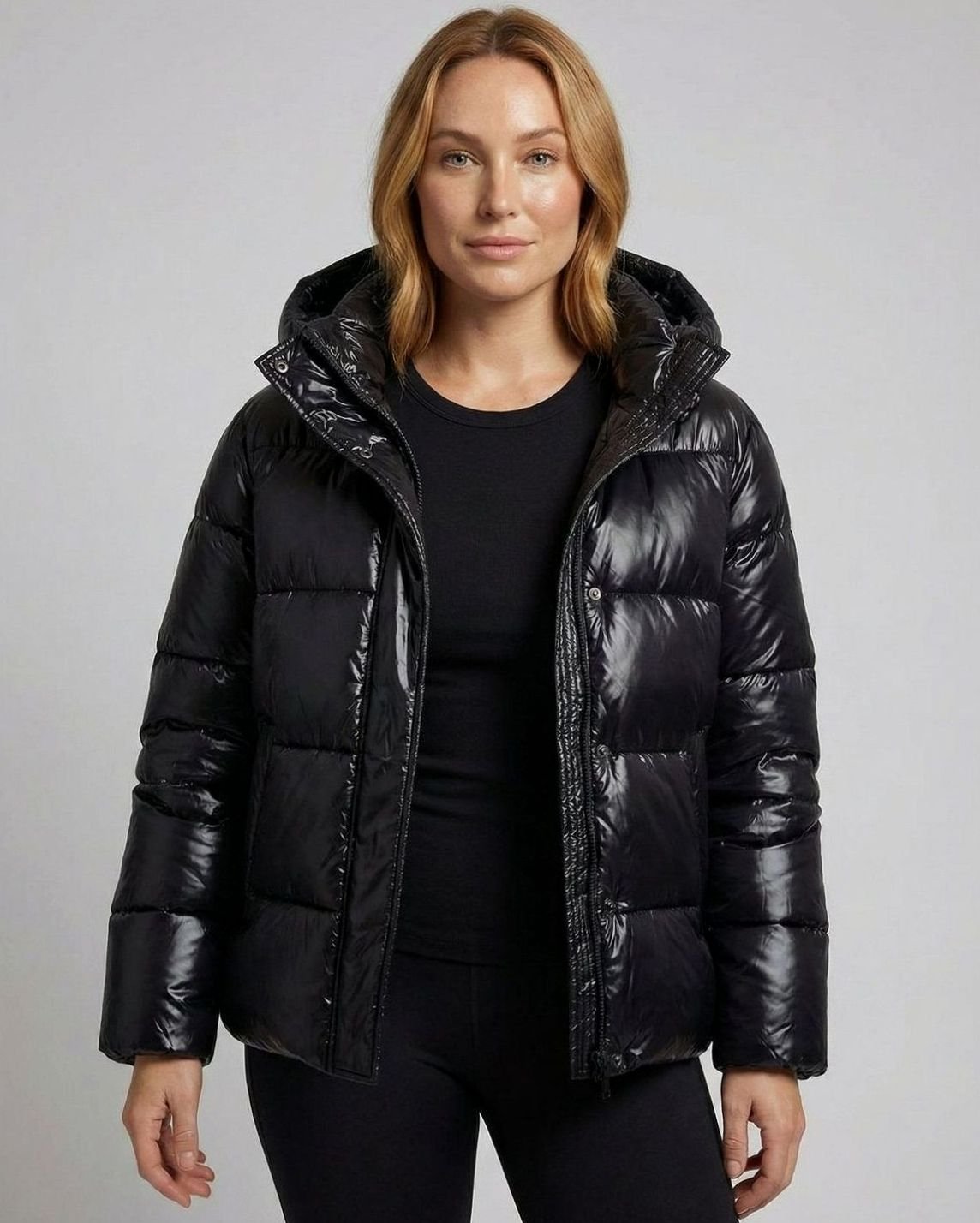 Madison | Women's Glossy Hooded Loose-Fit Quilted Jacket