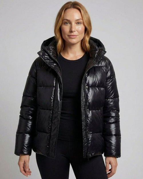 Madison | Women's Glossy Hooded Loose-Fit Quilted Jacket
