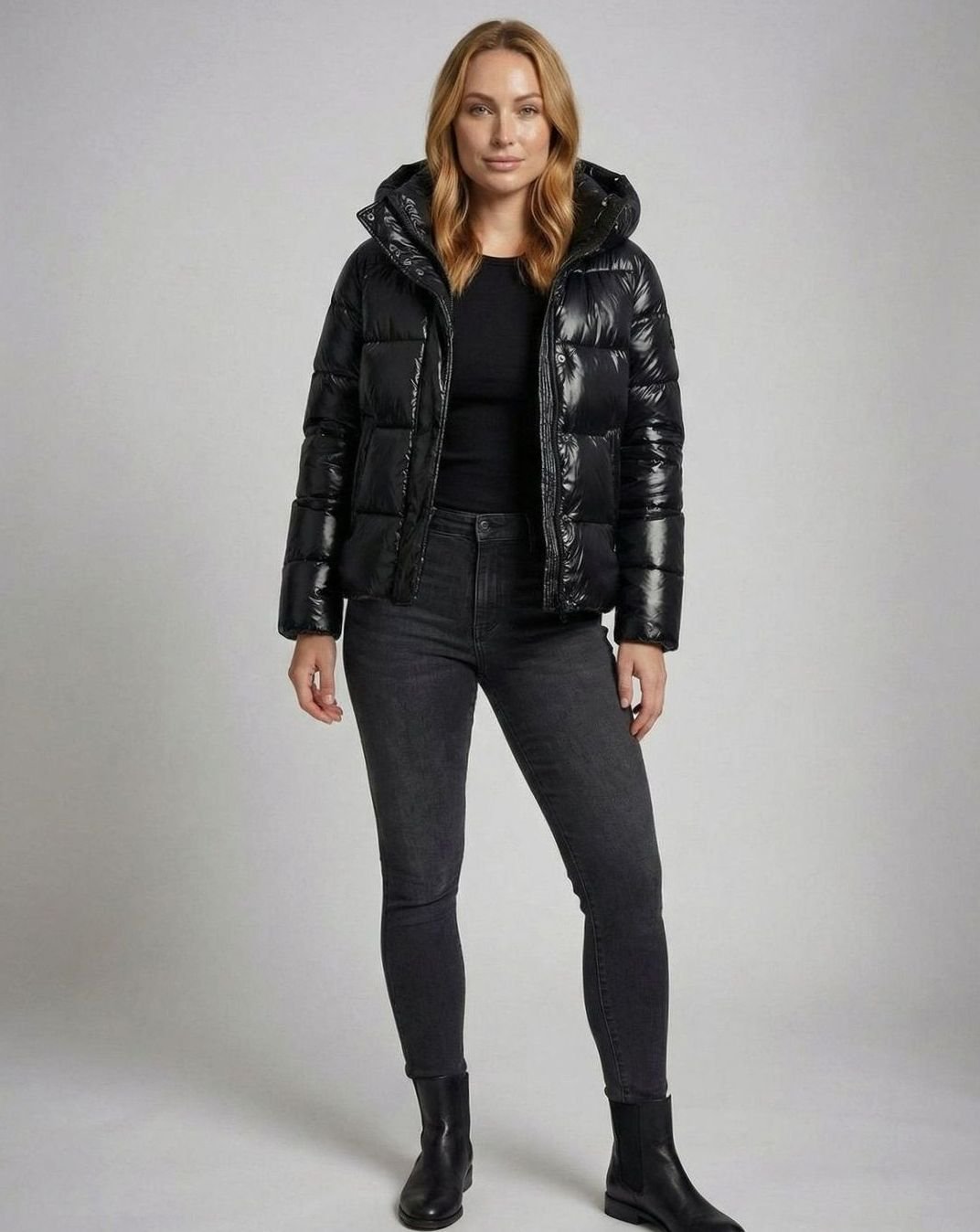 Madison | Women's Glossy Hooded Loose-Fit Quilted Jacket