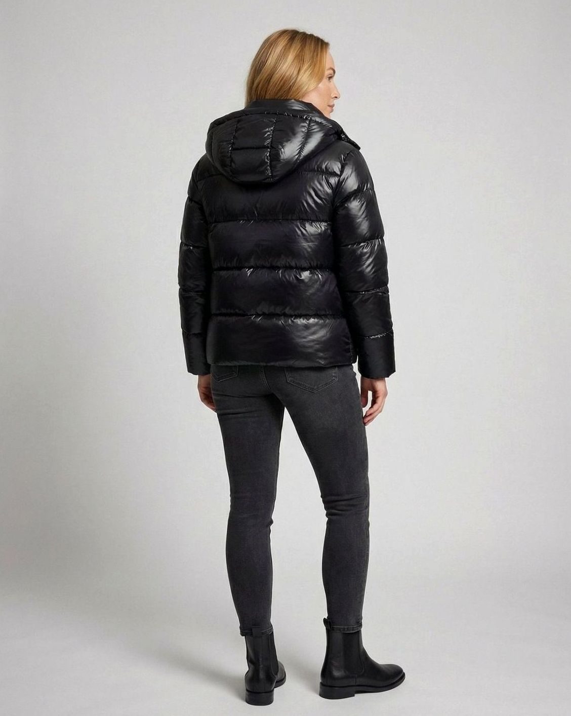 Madison | Women's Glossy Hooded Loose-Fit Quilted Jacket