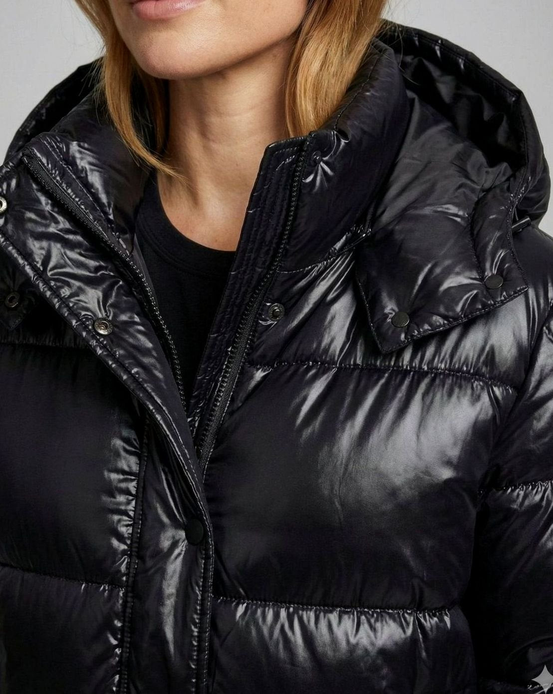 Madison | Women's Glossy Hooded Loose-Fit Quilted Jacket