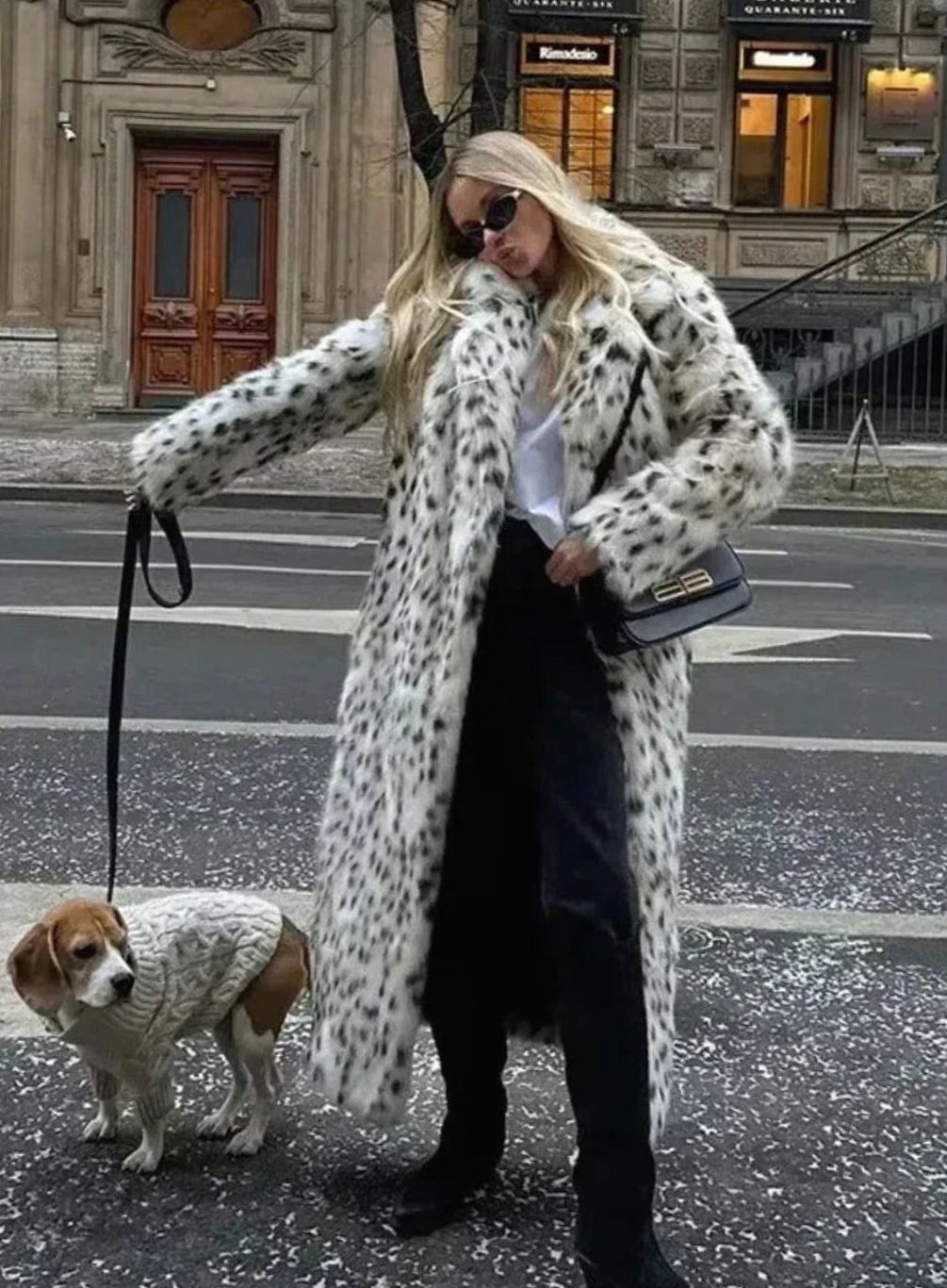 Luna | Women's Long Leopard Print Faux Fur Womens Winter Coat