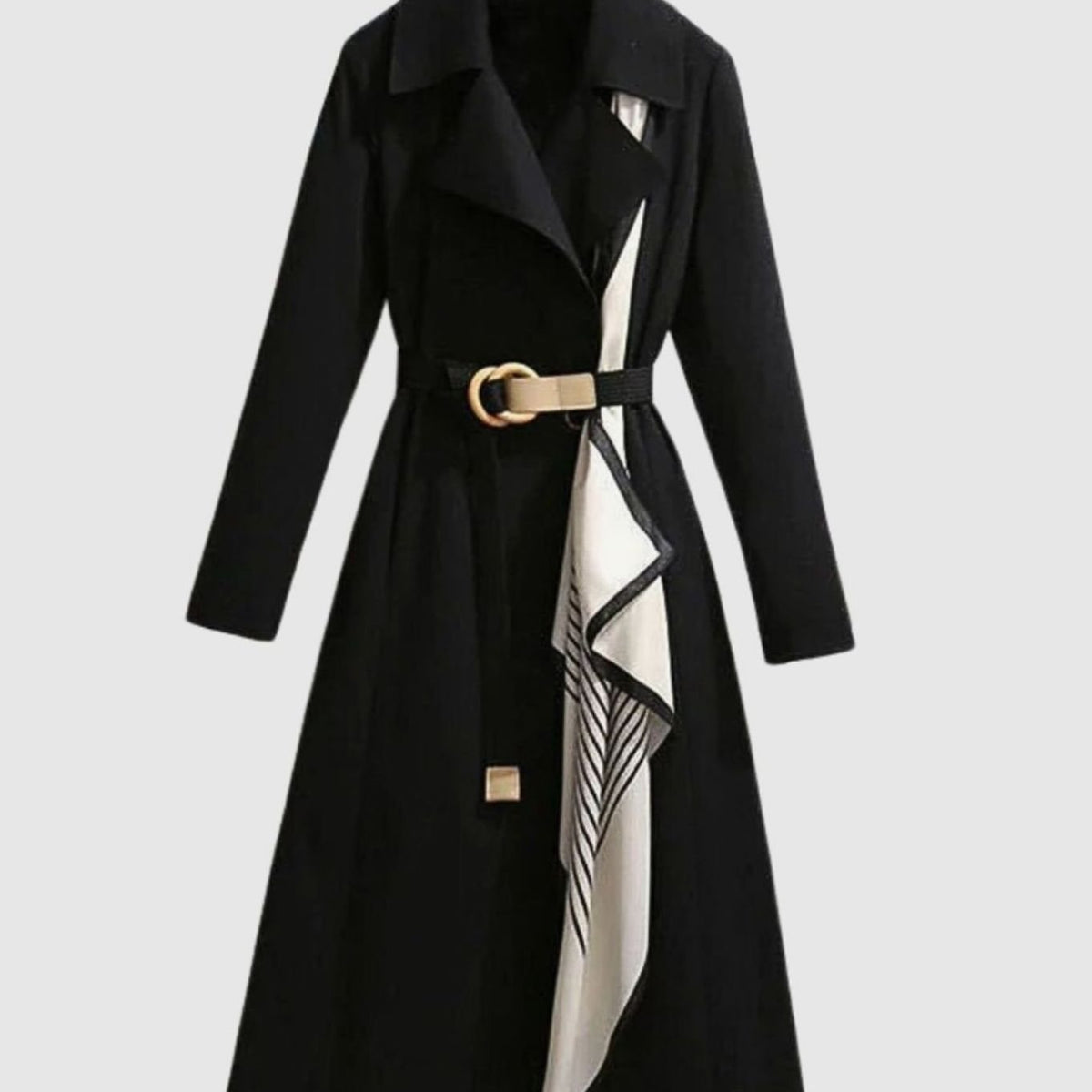 Layla | Women's Midi-Length Belted Trench Coat Notch Collar