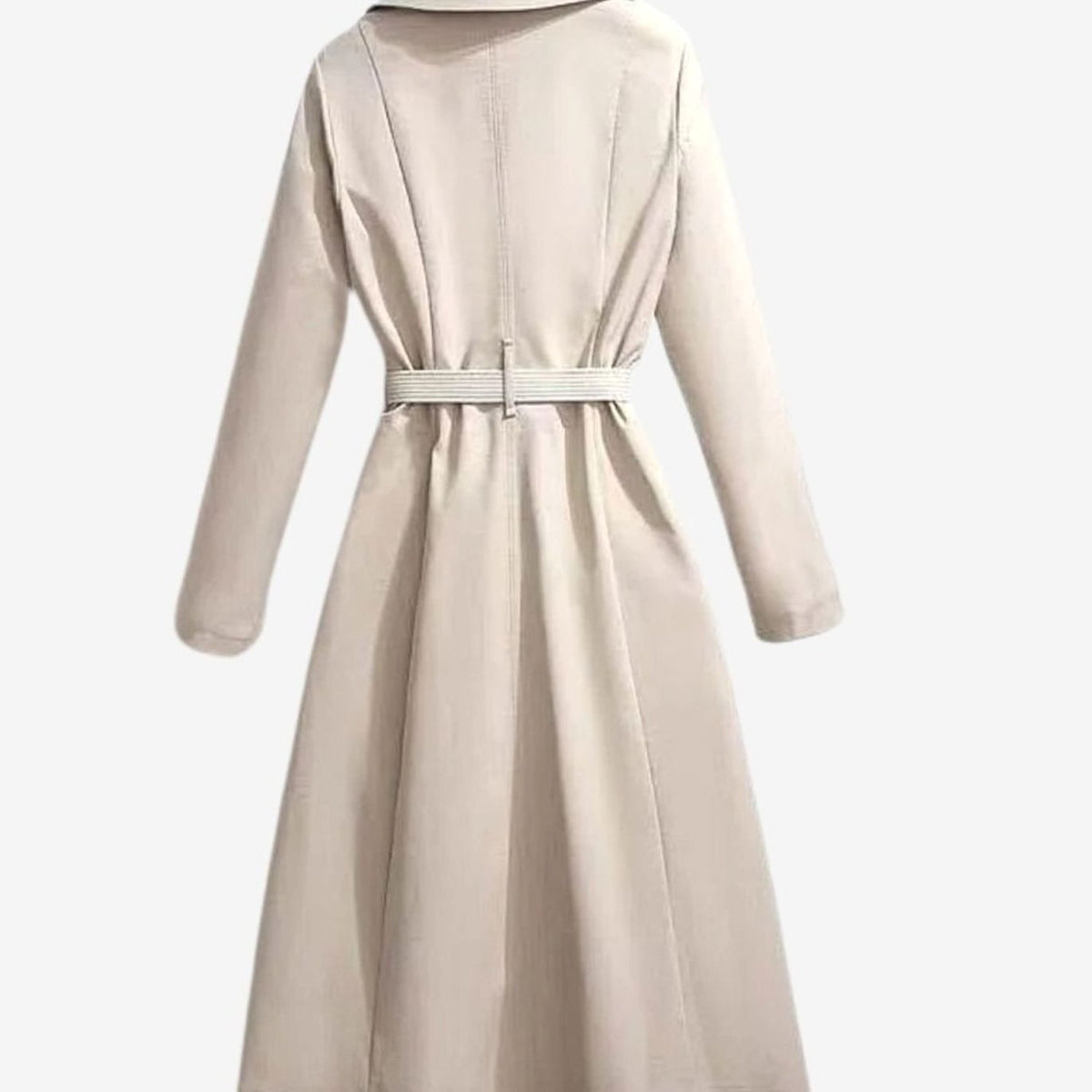 Layla | Women's Midi-Length Belted Trench Coat Notch Collar