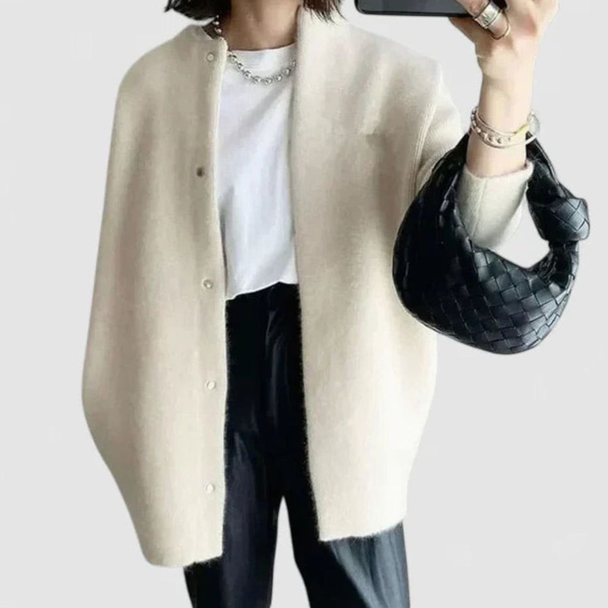 Victoria | Women's Oversized Button-Front Knit Cardigan Sweater, Camel