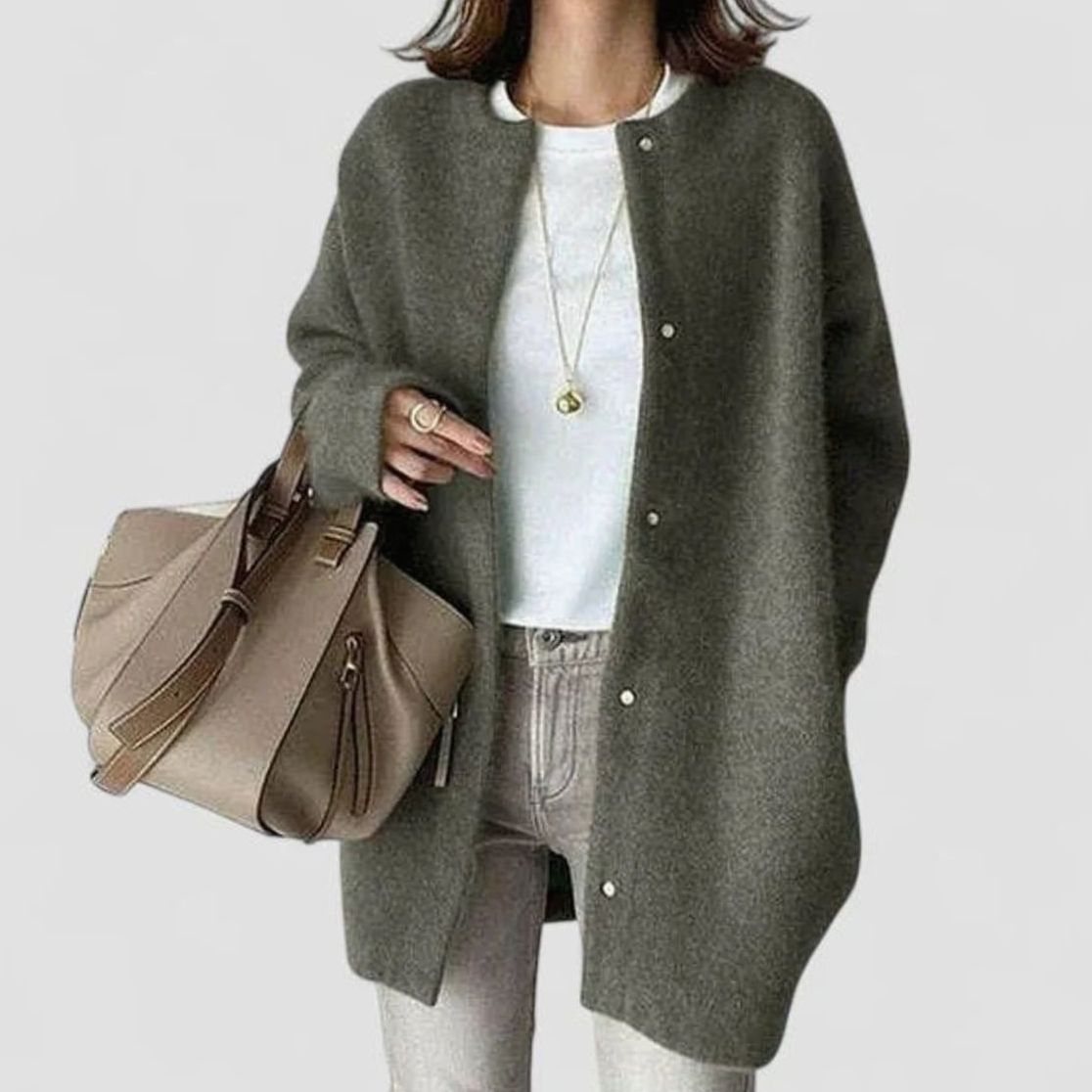 Victoria | Women's Oversized Button-Front Knit Cardigan Sweater, Camel
