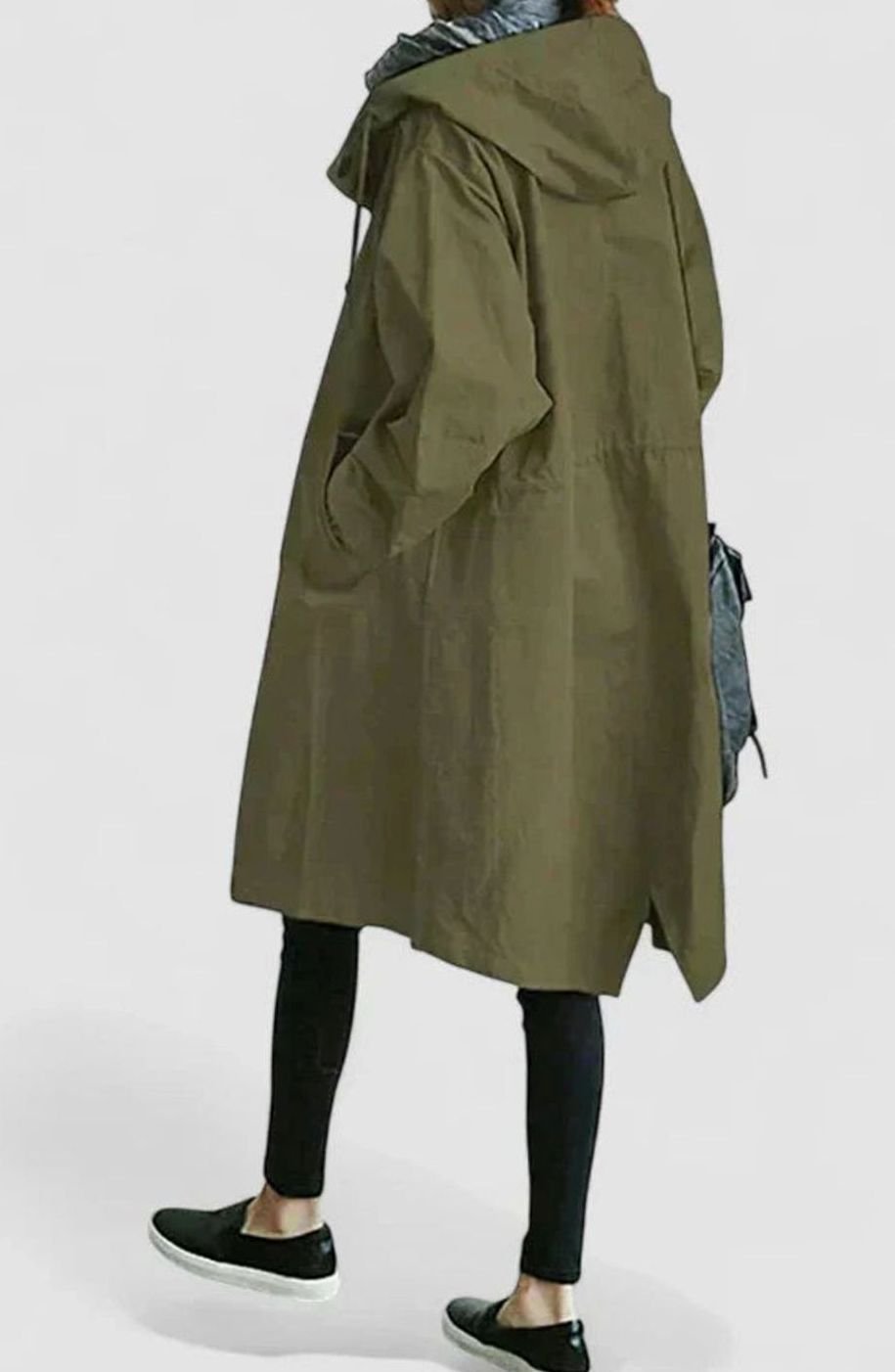 Scarlett | Women's Oversized Hooded Button-Front Longline Trench Coat