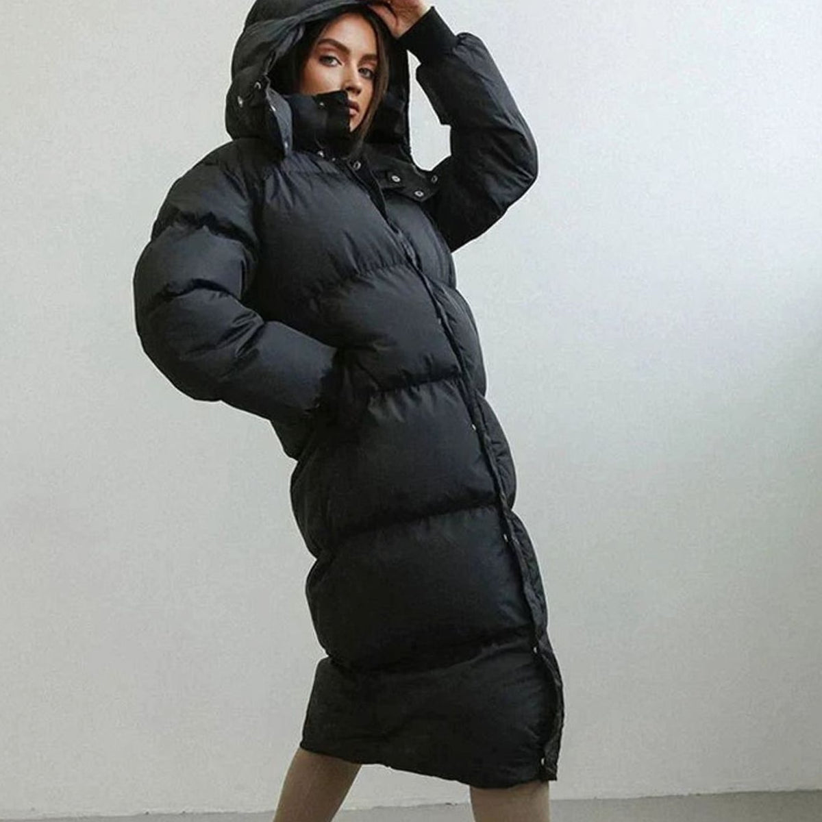 Madison | Women's Oversized Quilted Long Hooded Puffer Coat