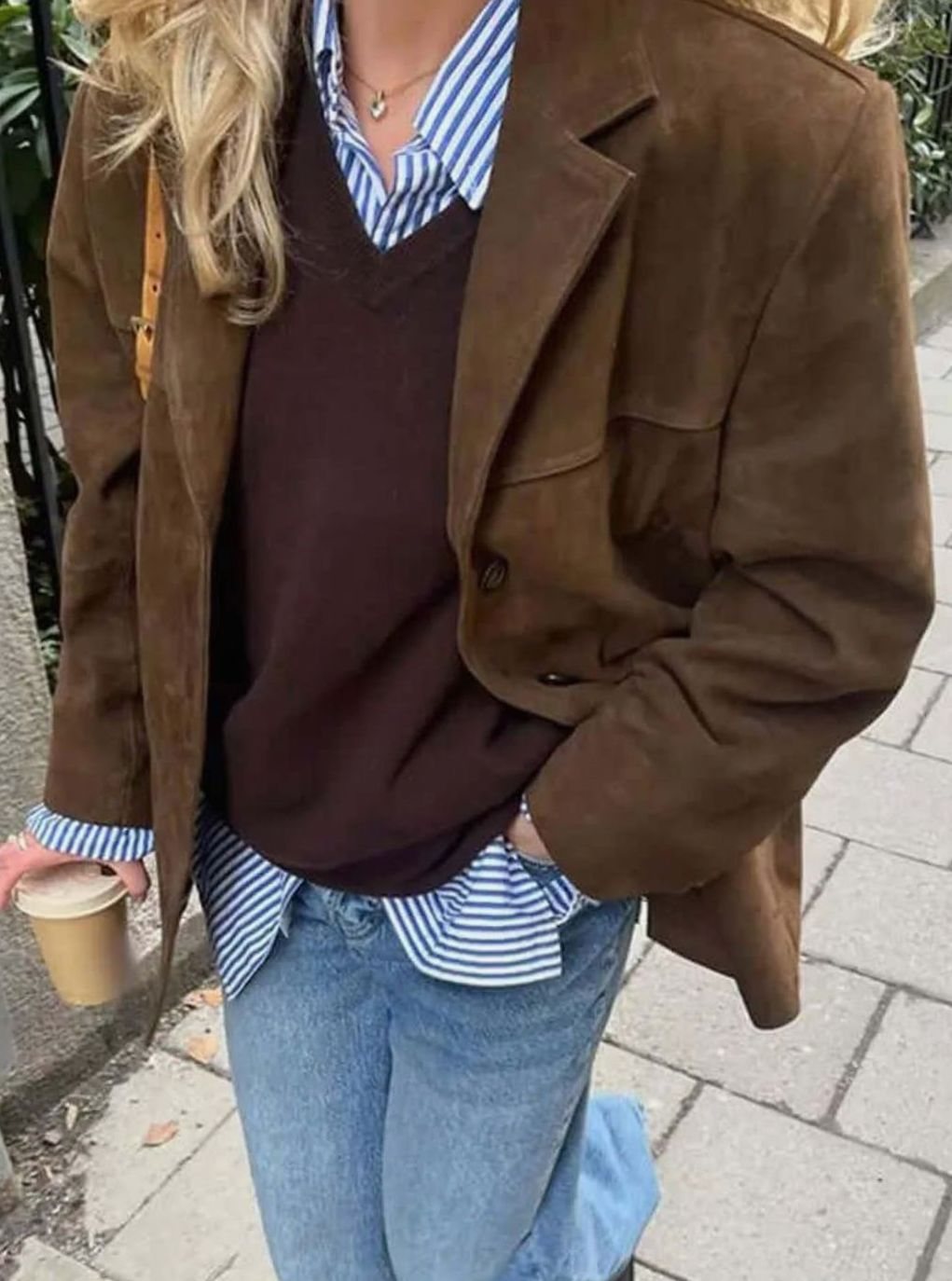 Olivia | Women's Oversized Suede-Look Single-Button Blazer Jacket