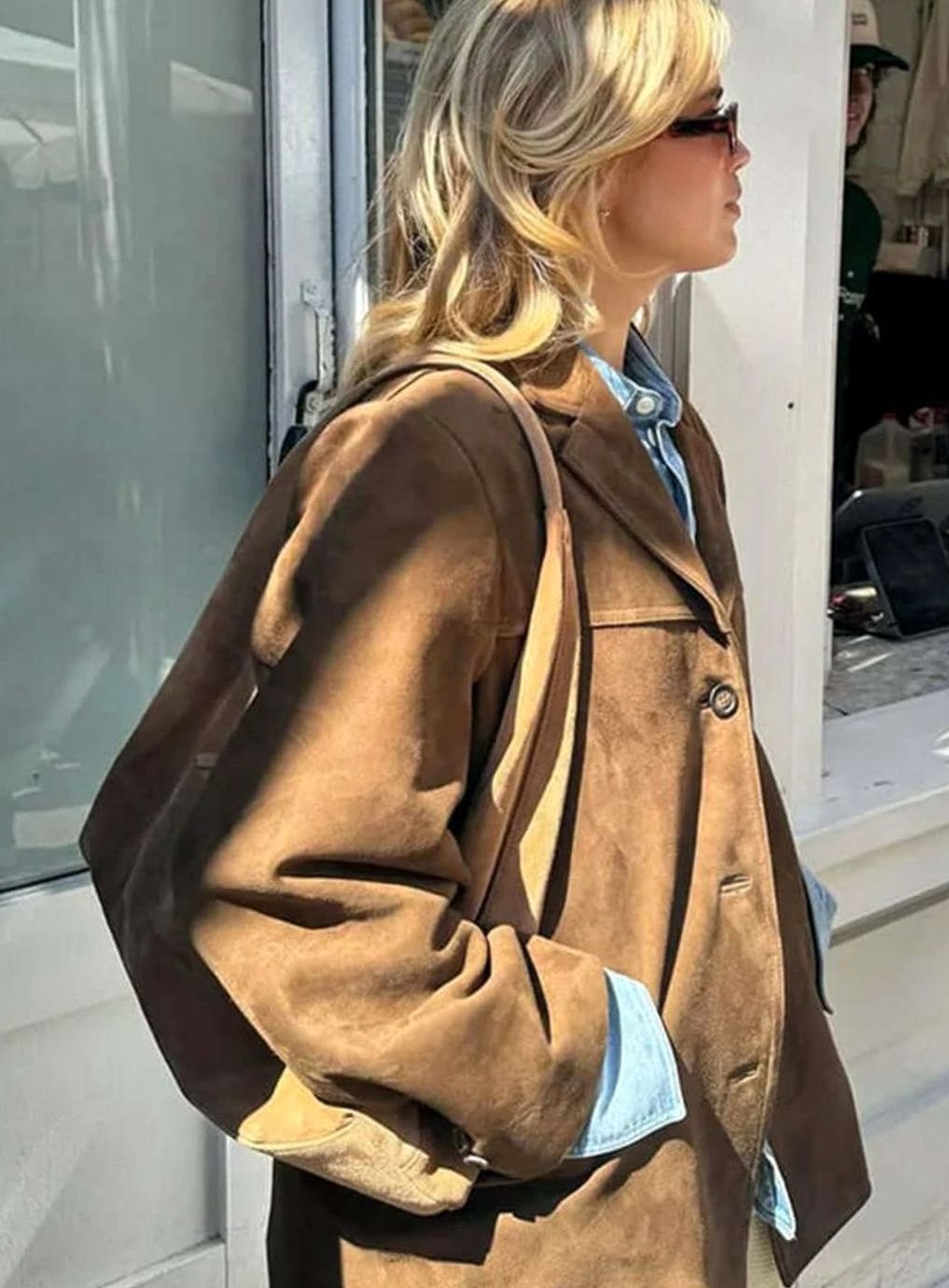 Olivia | Women's Oversized Suede-Look Single-Button Blazer Jacket