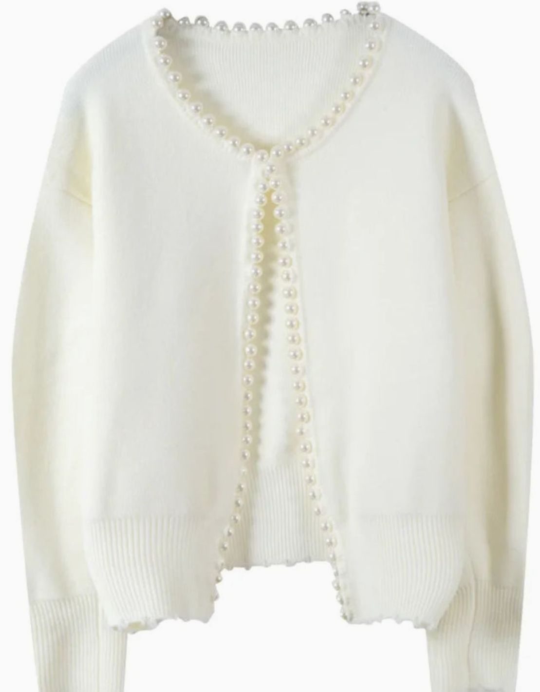 Penelope | Women's Pearl-Trim Open-Front Knit Cardigan Sweater