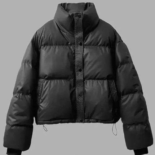 Charlotte | Women's Short Quilted Puffer Jacket Stand-Collar PU Coat