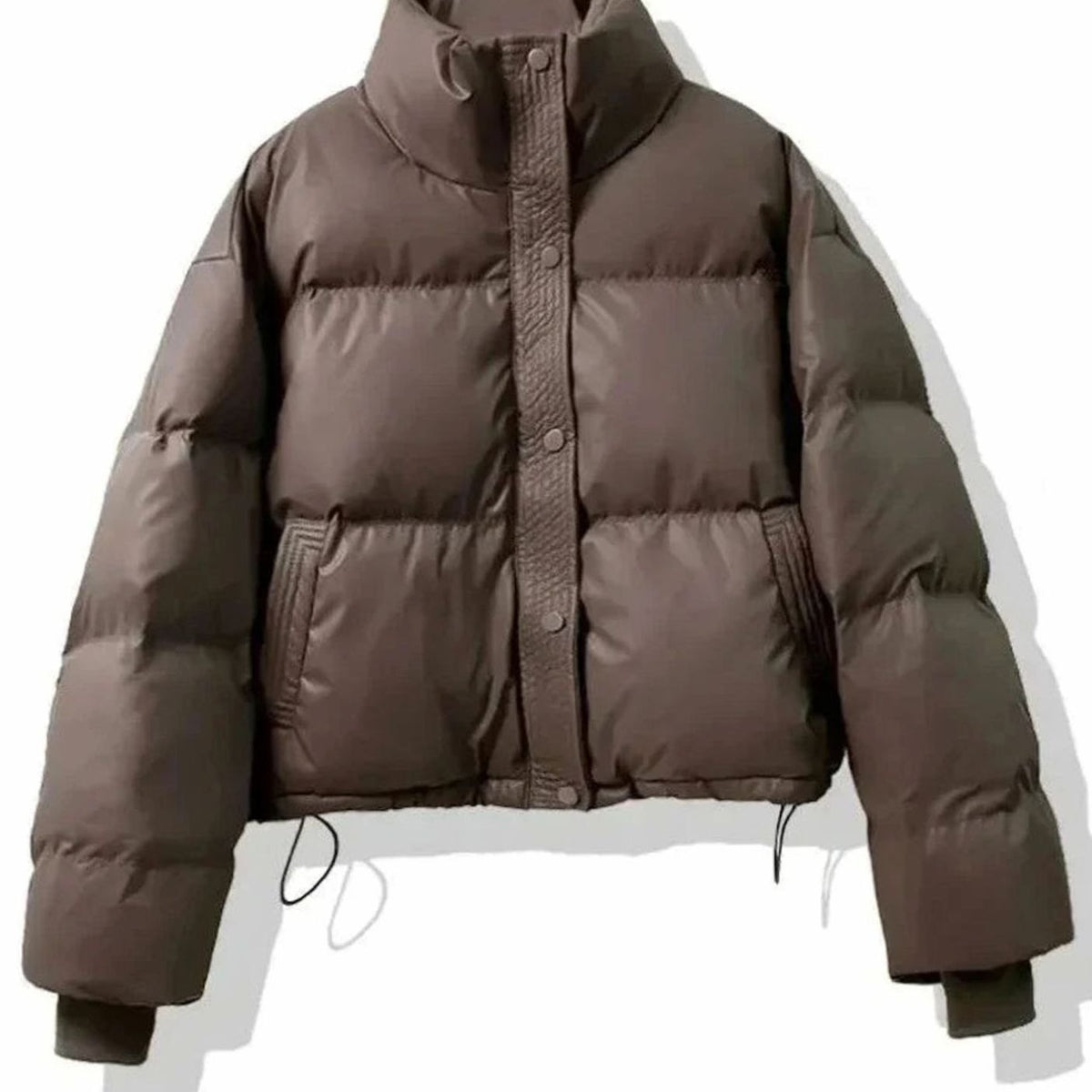 Charlotte | Women's Short Quilted Puffer Jacket Stand-Collar PU Coat