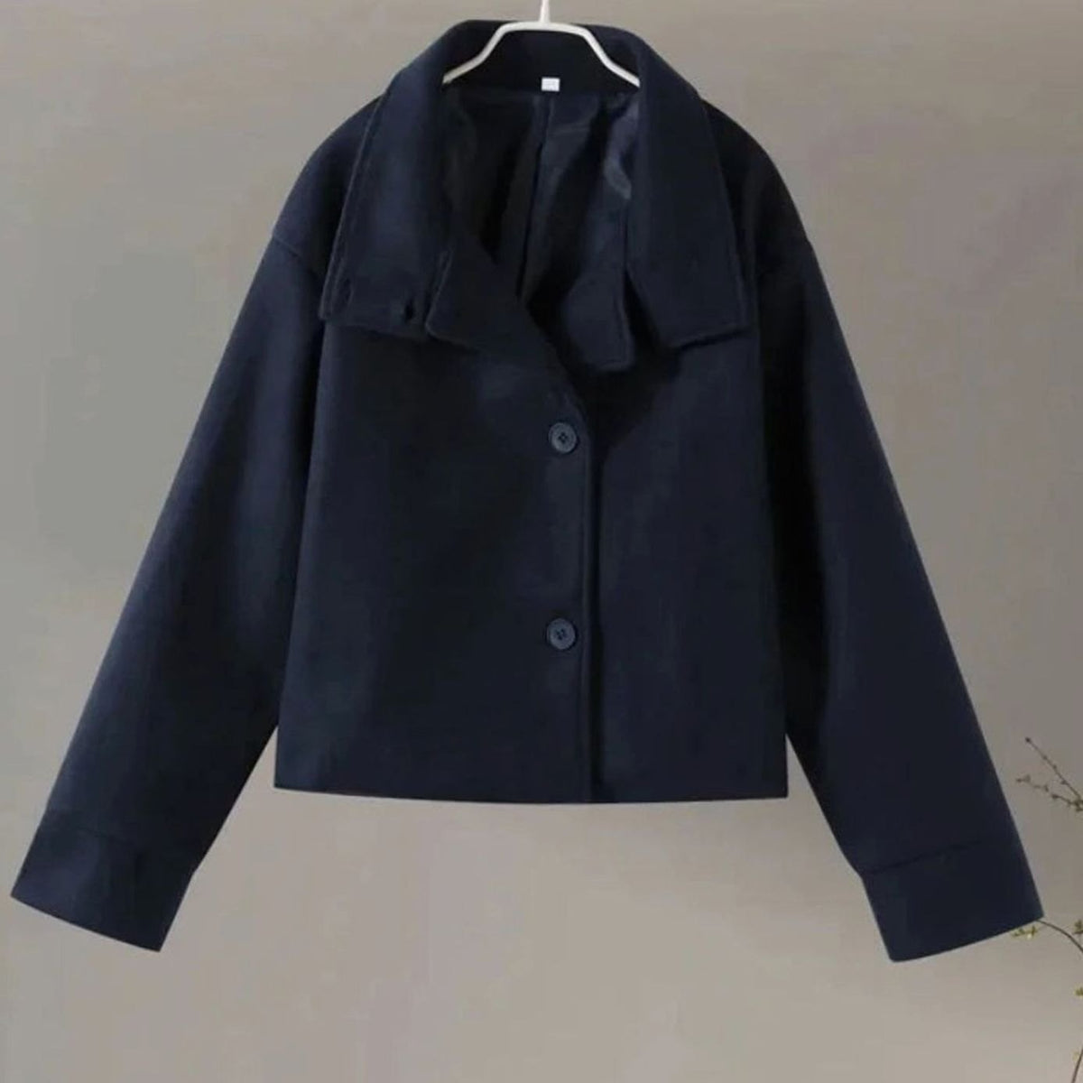 Emma | Women's Short Wool-Blend Button-Up High-Collar Winter Coat